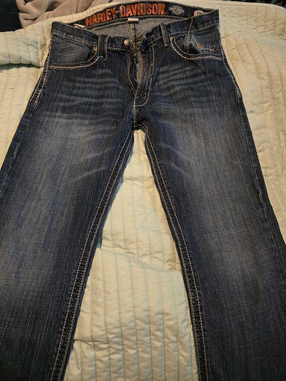 Harley-Davidson Men’s Straight Jeans - Dark Blue Wash